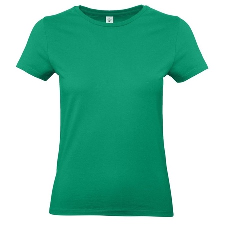 Basic dames t-shirt groen met ronde hals