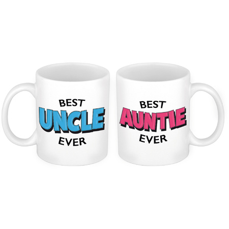 Best Auntie en Best Uncle mok  - Gift cup set for Aunt and Uncle