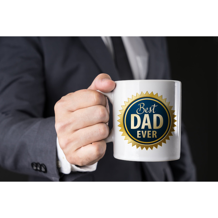 Best dad ever rosette - gift mug 300 ml
