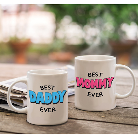 Best Daddy en Mommy mok - Cadeau beker set voor Papa en Mama