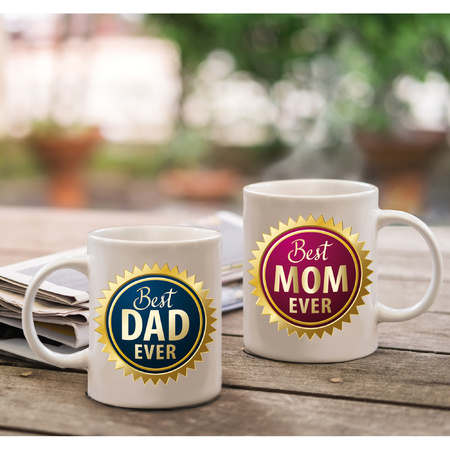 Best Mom en Best Dad mug - Gift cup set for Dad and Mom