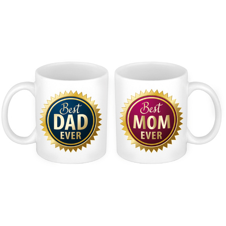 Best Mom en Best Dad mug - Gift cup set for Dad and Mom
