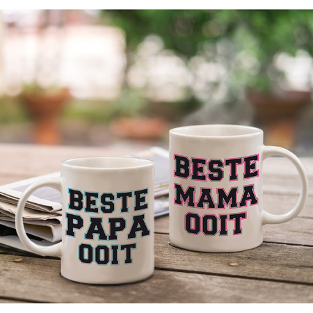 Beste Papa en Mama ooit mug - Gift cup set for Dad and Mom