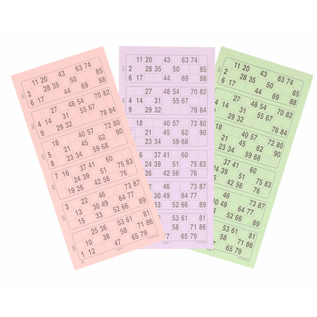 Bingo spel blauw/geel/oranje complete set nummers 1-90 met molen/148x bingokaarten/2x stiften
