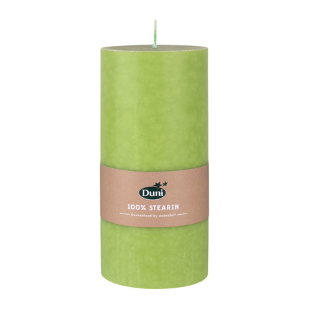 Leaf green pillar candles 15 x 7 cm 50 burning hours