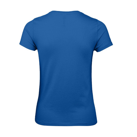 Blauw basic t-shirts met ronde hals voor dames van katoen