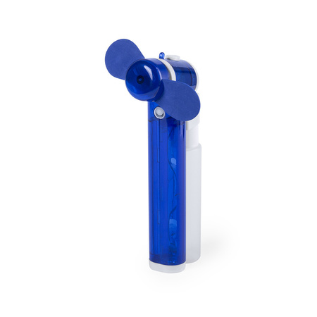 Blue hand ventilator with water sprayer 16 cm