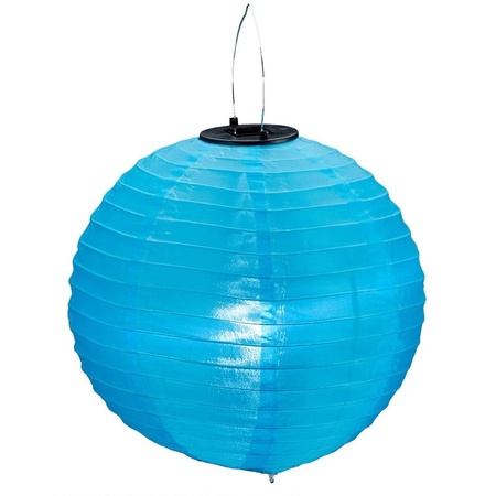 Blue round solar lanterns 30 cm
