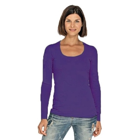 Shirt crewneck longsleeve purple for ladies