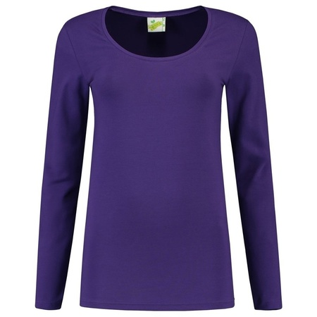 Shirt crewneck longsleeve purple for ladies