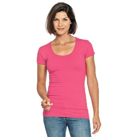 T-shirt crewneck fuchsia pink for ladies