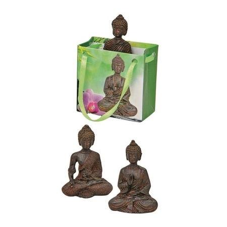 Buddha statue brown with giftbag 5,5 cm