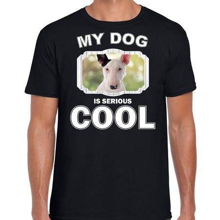 Bullterrier honden t-shirt my dog is serious cool zwart voor heren