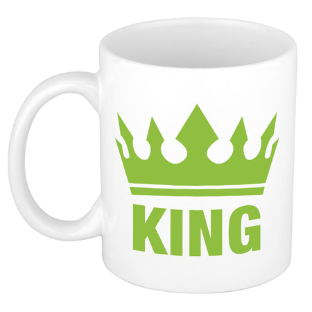 Cadeau King mug white / green 300 ml