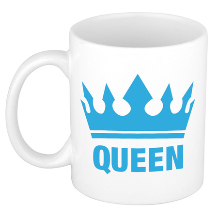 Cadeau Queen mug white / blue 300 ml