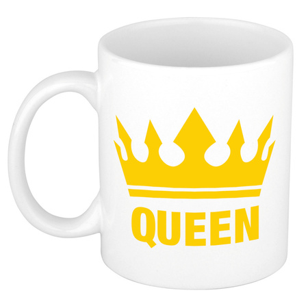 Cadeau Queen mug white / yellow 300 ml