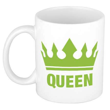 Cadeau Queen mug white / green 300 ml