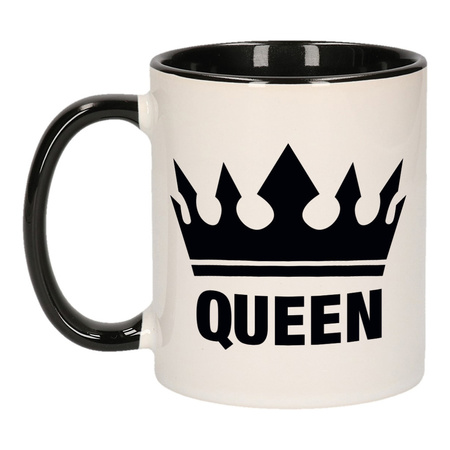 Cadeau Queen mug black / white 300 ml