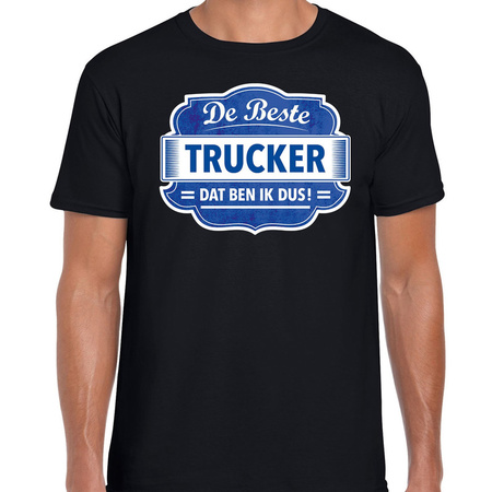 Cadeau t-shirt voor de beste trucker zwart voor heren