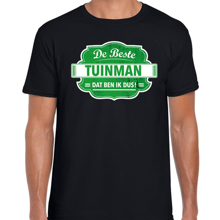 Cadeau t-shirt voor de beste tuinman zwart voor heren