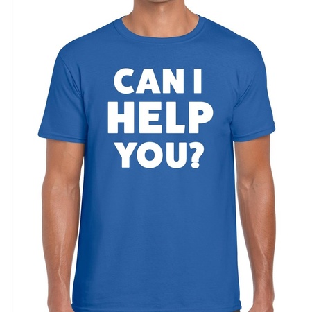 Can i help you beurs/evenementen t-shirt blauw heren