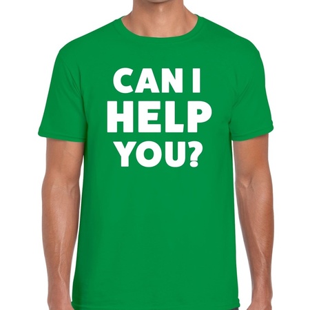 Can i help you t-shirt green men