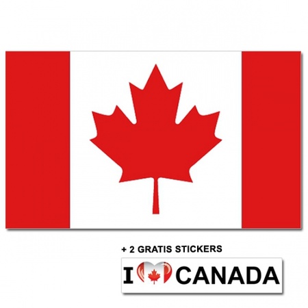 Canadese vlag + 2 gratis stickers