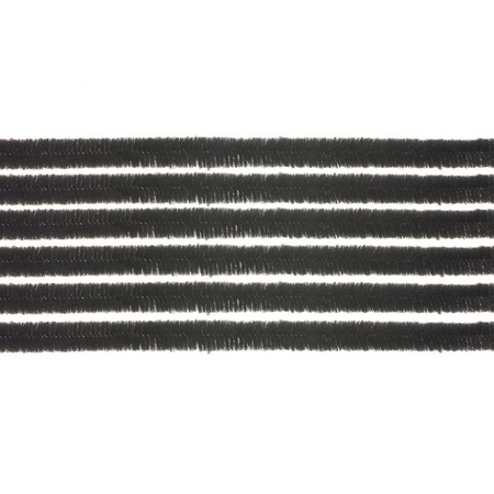 Chenilledraad - 30x - zwart - 50 cm - hobby/knutsel materialen