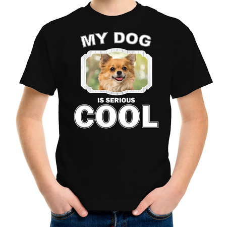 Chihuahua dog t-shirt my dog is serious cool black for children