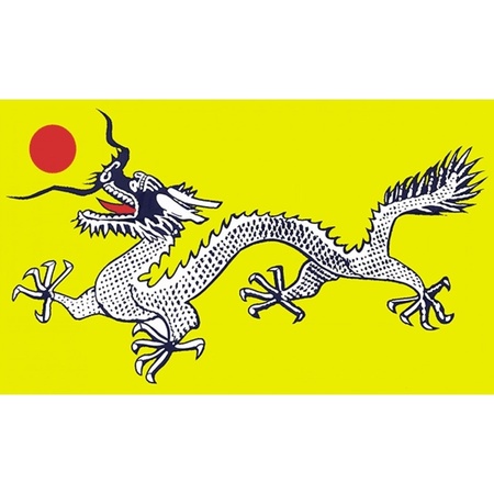 Chinese black/white dragon flag 90 x 150 cm