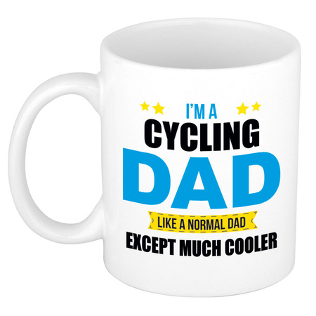 Cycling dad mok / beker wit 300 ml - Cadeau mokken - Papa/ Vaderdag