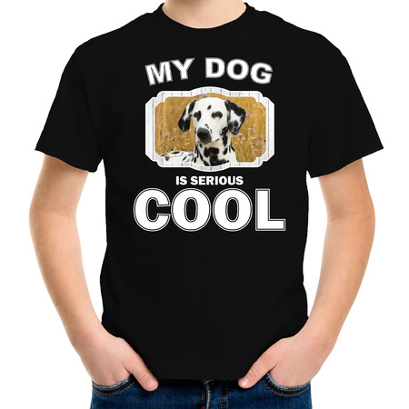 Dalmatian dog t-shirt my dog is serious cool black for children