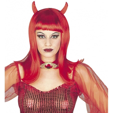 Red devils wig for ladies