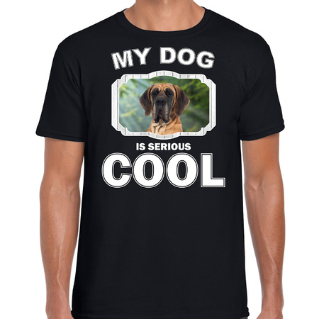 Deense dog honden t-shirt my dog is serious cool zwart voor heren