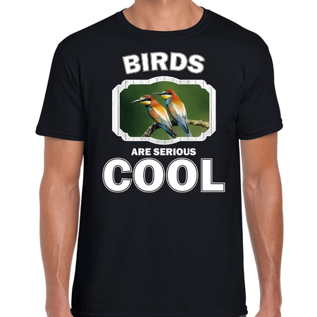 Dieren bijeneter vogel t-shirt zwart heren - birds are cool shirt