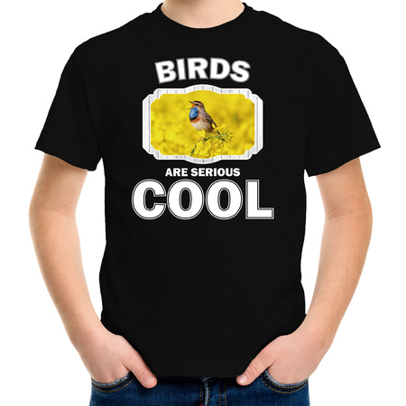 Dieren blauwborst vogel t-shirt zwart kinderen - birds are cool shirt jongens en meisjes