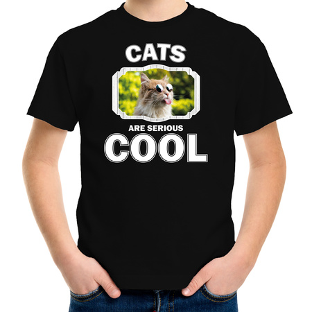Animal cool cats are cool t-shirt black for children