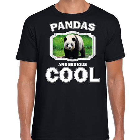 Dieren grote panda t-shirt zwart heren - pandas are cool shirt