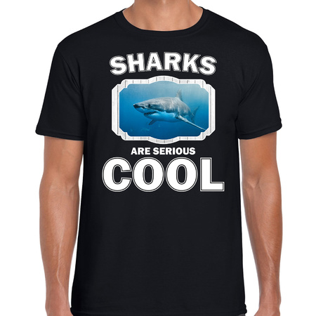Animal sharks are cool t-shirt black for men