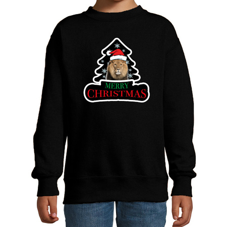 Christmas sweater lions black for children - Xmas lions sweater