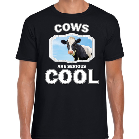 Dieren koe t-shirt zwart heren - cows are cool shirt