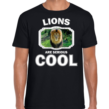 Dieren leeuw t-shirt zwart heren - lions are cool shirt