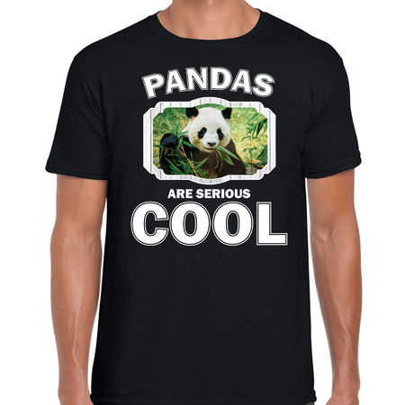 Dieren panda t-shirt zwart heren - pandas are cool shirt