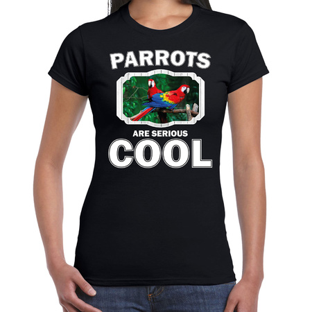 Dieren papegaai t-shirt zwart dames - parrots are cool shirt