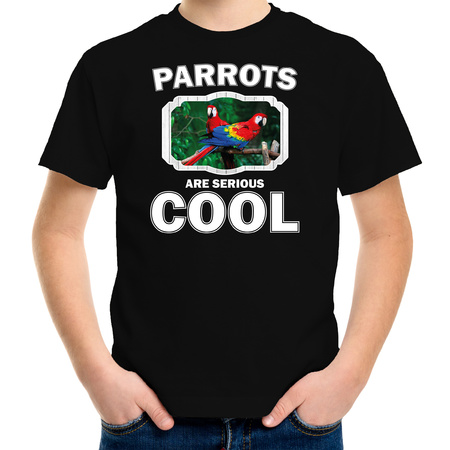 Animal parrots are cool t-shirt black for children