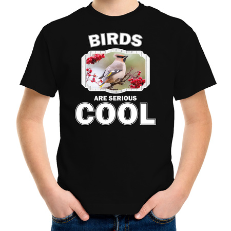 Dieren pestvogel t-shirt zwart kinderen - birds are cool shirt jongens en meisjes