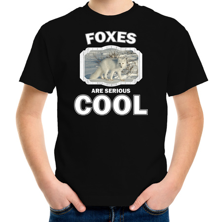 Dieren poolvos t-shirt zwart kinderen - foxes are cool shirt jongens en meisjes
