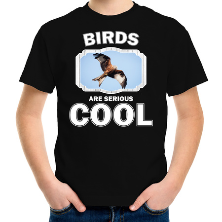 Dieren rode wouw roofvogel t-shirt zwart kinderen - birds are cool shirt jongens en meisjes