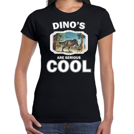 Dieren t-rex dinosaurus t-shirt zwart dames - dinosaurs are cool shirt