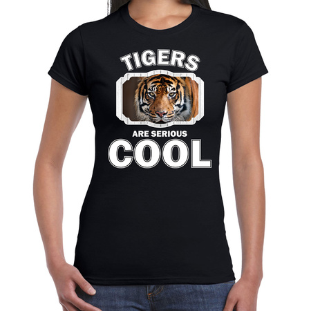 Animal tigers are cool t-shirt black for women